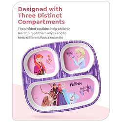 Babyhug Disney Frozen 3 Section Rectangular Melamine Plate - Multicolor