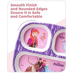 Babyhug Disney Frozen 3 Section Rectangular Melamine Plate - Multicolor