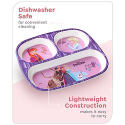 Babyhug Disney Frozen 3 Section Rectangular Melamine Plate - Multicolor