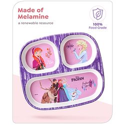 Babyhug Disney Frozen 3 Section Rectangular Melamine Plate - Multicolor