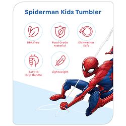 Babyhug Marvel Kids Tumbler With Spiderman Theme Multicolor - 280 ml