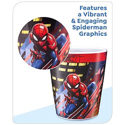 Babyhug Marvel Kids Tumbler With Spiderman Theme Multicolor - 280 ml