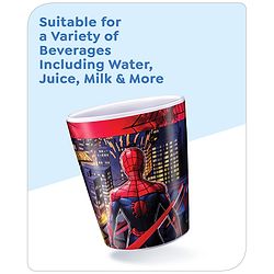 Babyhug Marvel Kids Tumbler With Spiderman Theme Multicolor - 280 ml