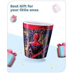 Babyhug Marvel Kids Tumbler With Spiderman Theme Multicolor - 280 ml