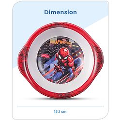 Babyhug Marvel Feeding Bowl With Handle Spiderman Theme Multicolor - 380 ml