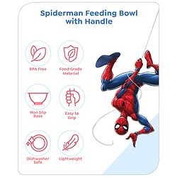 Babyhug Marvel Feeding Bowl With Handle Spiderman Theme Multicolor - 380 ml