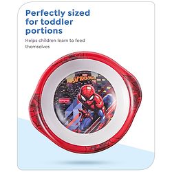 Babyhug Marvel Feeding Bowl With Handle Spiderman Theme Multicolor - 380 ml