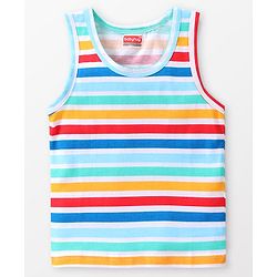 Babyhug 100% Cotton Knit Sleeveless Jungle Safari Printed Sando Pack of 3 - Multicolour