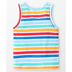 Babyhug 100% Cotton Knit Sleeveless Jungle Safari Printed Sando Pack of 3 - Multicolour