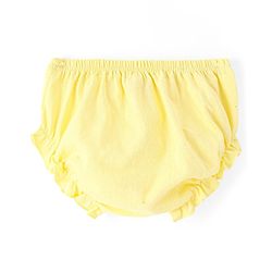 Babyhug Single Jersey Knit Half Sleeves Star Printed Frock with Bloomer - Yellow