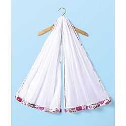Babyhug Cotton Cambric Woven Three Fourth  Sleeves Floral Printed Kurti Gharara Set with Dupatta & Embroidery Detailing - Off White