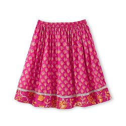 Babyhug Cambric Woven Three Fourth Sleeves Floral Printed Choli & Lehenga Set with Dupatta - Pink
