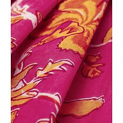 Babyhug Cambric Woven Three Fourth Sleeves Floral Printed Choli & Lehenga Set with Dupatta - Pink