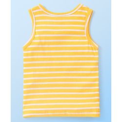 Babyhug 100% Cotton Knit Sleeveless Vests with Striped & Vehicle Print Pack of 3 - Multicolor