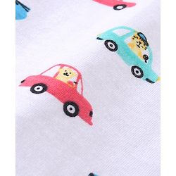 Babyhug 100% Cotton Knit Sleeveless Vests with Striped & Vehicle Print Pack of 3 - Multicolor