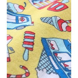 Babyhug 100% Cotton Knit Sleeveless Vests with Striped & Vehicle Print Pack of 3 - Multicolor
