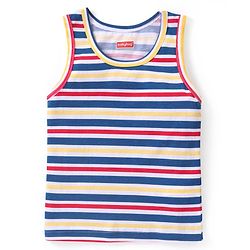 Babyhug 100% Cotton Knit Sleeveless Vests with Striped & Vehicle Print Pack of 3 - Multicolor