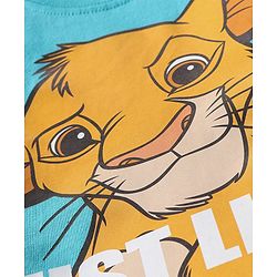 Babyhug Cotton Knit Half Sleeves T-Shirt & Shorts Set With The Lion King Graphics - Blue