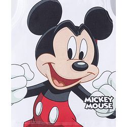 Babyhug Disney Cotton Knit Sleeveless T-Shirt & Shorts Set With Mickey Mouse Graphics - White & Red