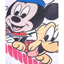 Babyhug Disney Cotton Knit Sleeveless T-Shirt & Shorts Set With Mickey Mouse Graphics - White & Red