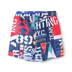 Babyhug Water Repellent Two Way Stretch Text Printed  Swimming Trunk - Navy Blue