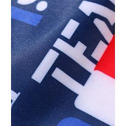 Babyhug Water Repellent Two Way Stretch Text Printed  Swimming Trunk - Navy Blue