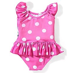 Babyhug Disney  Sleeveless Frock Swimsuit with Minnie Mouse Graphics- Pink