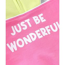 Babyhug Cotton Knit Full Sleeves Front Open Cut & Sew Hooded Sweat Shirt with Metallic Fabric & Zipper Detailing Text Print - Multicolour