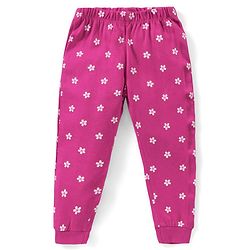 Babyhug Cotton Knit Half Sleeves Bunny Print Night Suit - Purple