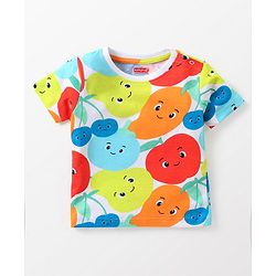Babyhug Cotton Half Sleeves Nightsuit With Fruit Print-Multicolor.