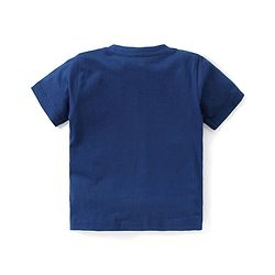 Babyhug Cotton Knit Half Sleeves Teddy Print Night Suit - Multicolour