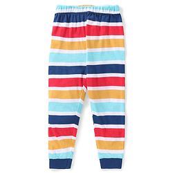 Babyhug Cotton Knit Half Sleeves Teddy Print Night Suit - Multicolour