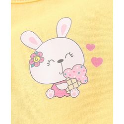 Babyhug 100% Cotton Sleeveless Slips Hearts Floral & Bunny Print Pack of 3 - Multicolour