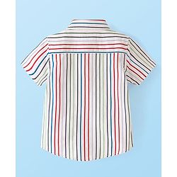 Babyhug Cotton Woven Half Sleeves Striped Shirt - Multicolour
