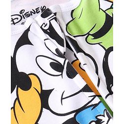 Babyhug Disney 100% Cotton Knit Full Sleeve Sleep Suit with Mickey Mouse Graphics -White