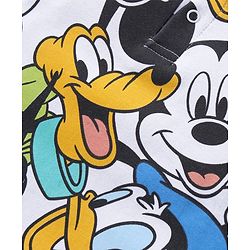 Babyhug Disney Interlock Knit Half Sleeves Onesie With Mickey Mouse Graphics - White