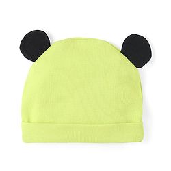 Babyhug Disney Interlock Cotton Knit Half Sleeves Romper with Cap & Mickey Mouse Graphics - Green