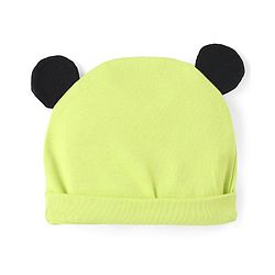 Babyhug Disney Interlock Cotton Knit Half Sleeves Romper with Cap & Mickey Mouse Graphics - Green
