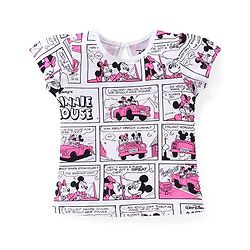 Babyhug Disney Cotton Knit Cap Sleeves Tops with Minnie Mouse Graphics Pack Of 3 - Multicolour