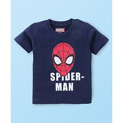 Babyhug Marvel Cotton Knit Half Sleeves T-shirt With Spiderman Graphics Pack of 3 - Red & Navy Blue