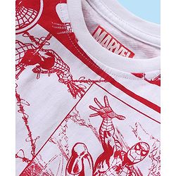 Babyhug Marvel Cotton Knit Half Sleeves T-shirt With Spiderman Graphics Pack of 3 - Red & Navy Blue