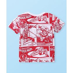 Babyhug Marvel Cotton Knit Half Sleeves T-shirt With Spiderman Graphics Pack of 3 - Red & Navy Blue