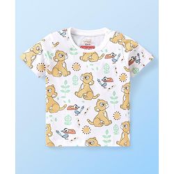 Babyhug Disney Cotton Half Sleeves T-Shirts With Lion King Graphics  Pack of 3 - Blue & White