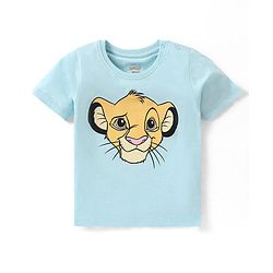 Babyhug Disney Cotton Half Sleeves T-Shirts With Lion King Graphics  Pack of 3 - Blue & White