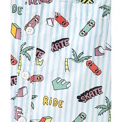 Babyhug Cotton Woven Half Sleeves Shirt With Palm Tree Print - Multicolor