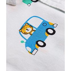 Babyhug Cotton Woven Half Sleeves Regular Collar Shirt With Cars Print - White