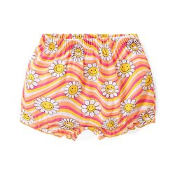 Babyhug 100% Cotton Knit Bloomers with Polka Dots & Floral Print  Pack of 3 - Multicolour