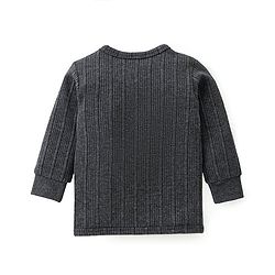 Babyhug Cotton Blend Full Sleeves Front Open Solid Color Thermal Vests Pack Of 2 - Grey