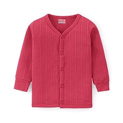 Babyhug Full Sleeves Front Open Solid Colour Thermal Vests Pack of 2 - Red & Navy