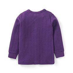 Babyhug Full Sleeves Front Open Solid Colour Thermal Vests Pack of 2 - Brown & Purple